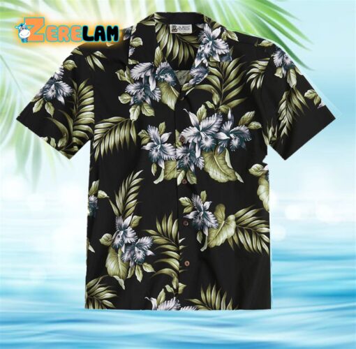 Premium Orchids Black Hawaiian Shirt