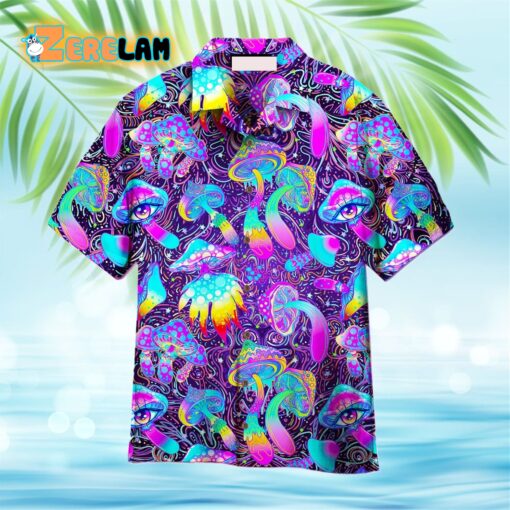 Psychedelic Art Magic Mushroom Trippy Hippie Hawaiian Shirt