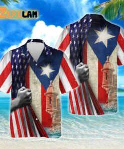 Puerto Rican American Hawaiian Shirt