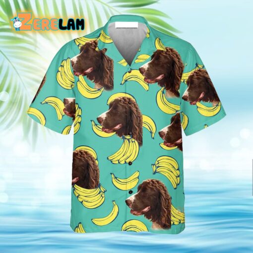 Puppy Lovers Gift Banana Pattern Mint Color Hawaiian Shirt