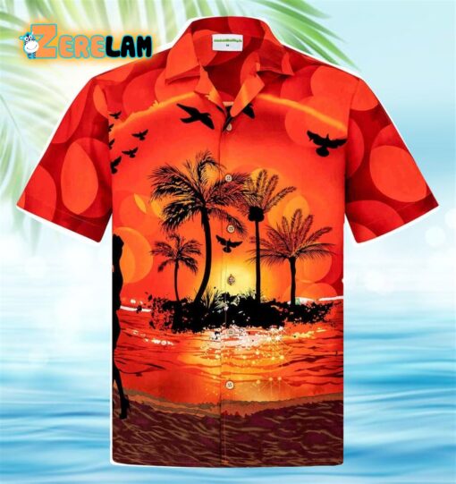 Red Sunset Hawaiian Shirt