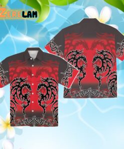 Red Tribal Dragon Hawaiian Shirt