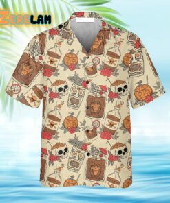 Retro Drink Tiki Skull Hawaiian Shirt