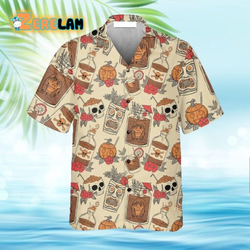 Retro Drink Tiki Skull Hawaiian Shirt