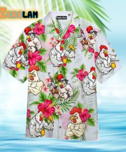 Rooster Fighter Tropical Hawaiian Shirt