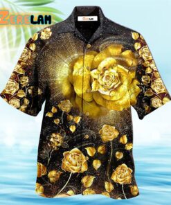 Rose Gold Flowers Hawaiian Shirt