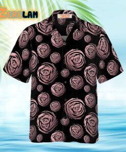 Rose Gold In Black Hawaiian Shirt