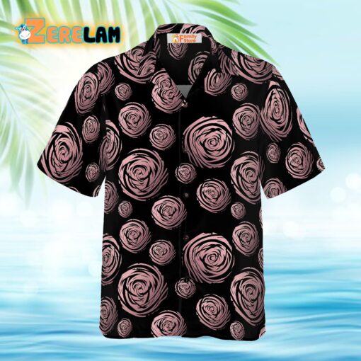 Rose Gold In Black Hawaiian Shirt