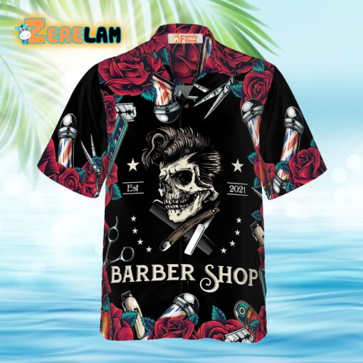 Rose & The Barber Skull Hawaiian Shirt