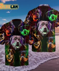 Rottweiler Colorful Tropical Leaves Hawaiian Shirt