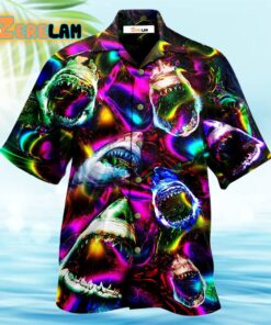 Shark Angry Loves Color Hawaiian Shirt
