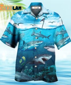 Shark Undersea Darkness Art Hawaiian Shirt