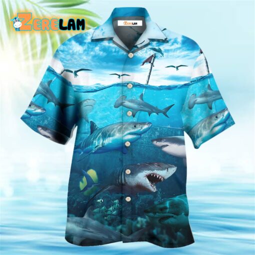 Shark Undersea Darkness Art Hawaiian Shirt