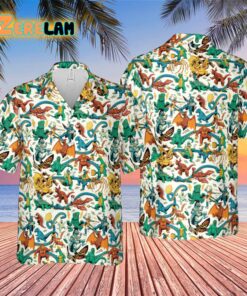 Showa Era Monsters Kaiju Battles Hawaiian Shirt