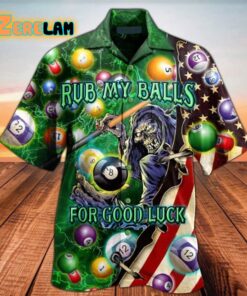 Skull Billiard Rub My Balls For Good Luck Hawaiian Shirt