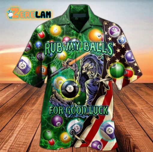 Skull Billiard Rub My Balls For Good Luck Hawaiian Shirt