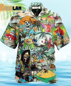 Skull Chill Out Summer Beach Hawaiian Shirt