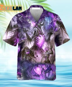 Skull Dragon Love Life Purple Hawaiian Shirt