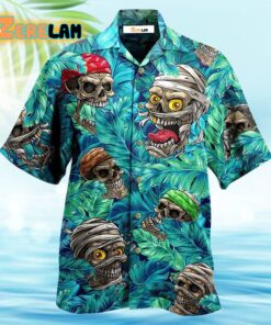 Skull Hide And Seek Tropical Leaf Hawaiian Shirt