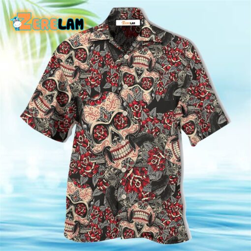 Skull Sugar Floral Hawaiian Shirt
