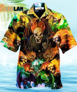 Skull With Bat Wings Hawaiian Shirt