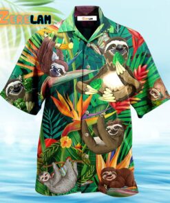 Sloth Happiness All Day Hawaiian Shirt