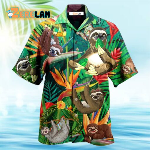 Sloth Happiness All Day Hawaiian Shirt