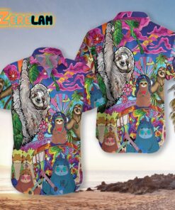 Sloth Hippie Hawaiian Shirt