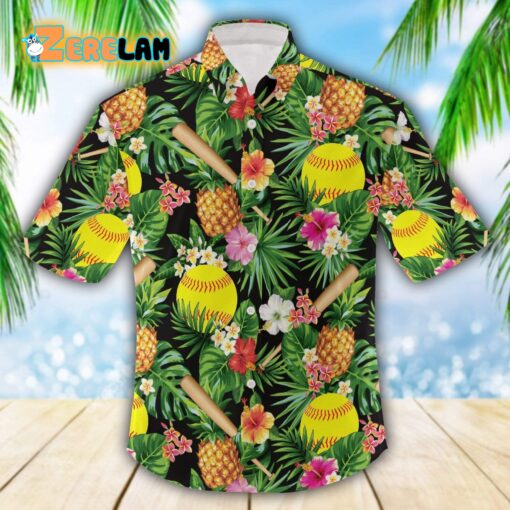 Softball Tropical Full Hawaiian Shirt