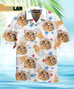 Surprised Cat Thinking About Ice Cream Hawaiian Shirt