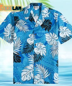 Tapa Glyphs Blue Hawaiian Shirt