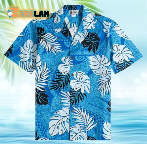 Tapa Glyphs Blue Hawaiian Shirt