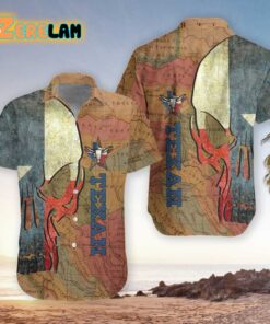 Texan And Skull Map And Flag Hawaiian Shirt