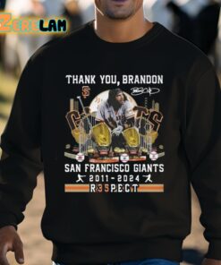 Thank You Brandon Giants 2011 2024 R35pect Shirt 8 1