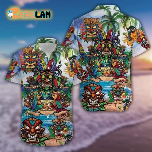 Tiki On The Beach Hawaiian Shirt