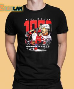 Tj Oshie 1000 Game Players Shirt 1 1