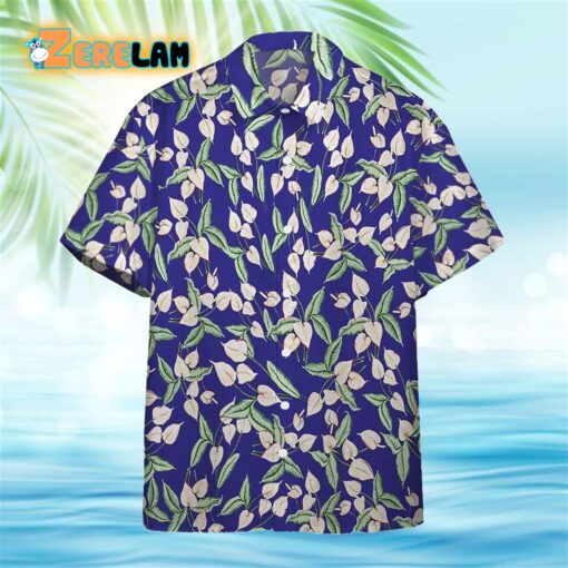 Tom Selleck Magnum Pi Mini Anthurium Blue Custom Hawaii Shirt