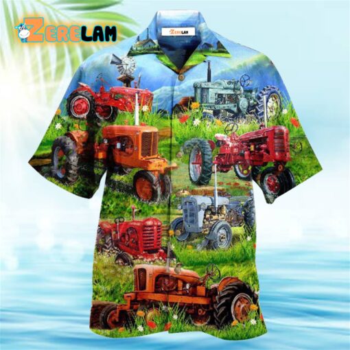 Tractor Real Men Drive Tractors Hawaiian Shirt