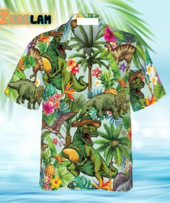 Tropical Summer Dinosaur Hawaiian Shirt