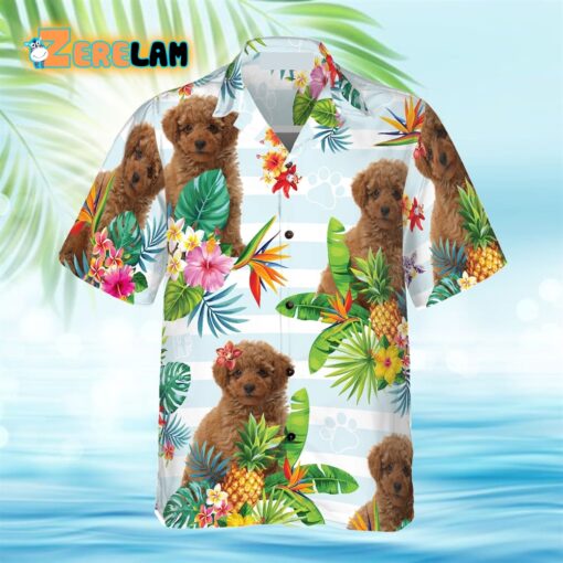 Tropical Flower With Poodle Hawaiian Shirt