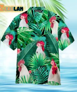 Tropical White Rooster Hawaiian Shirt