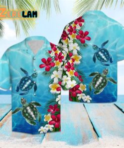Turtle Floral Hawaiian Shirt