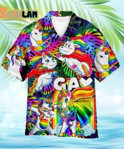 Unicorns Gay With Pride Month Hawaiian Shirt