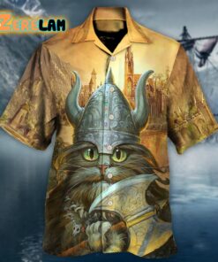 Viking Cat Hagar The Hairy Came To Purr And Pillage Hawaiian Shirt