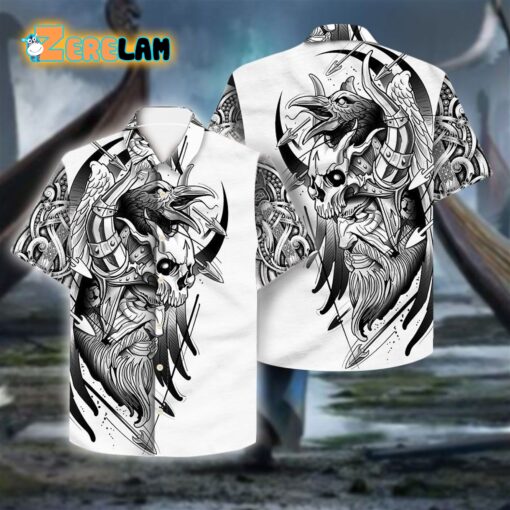 Viking Warrior Raven Hawaiian Shirt