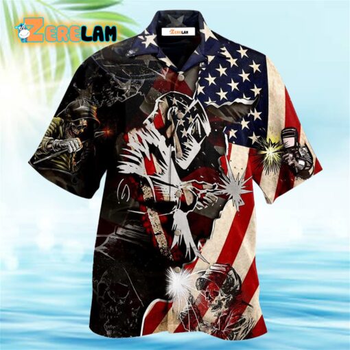 Welder Patriotic Hawaiian Shirt