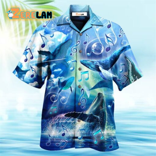 Whale Dancing In The Melody Of The Blue Sea Hawaiian Shirt