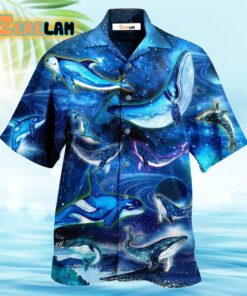 Whale In Fantasy Space Hawaiian Shirt