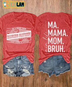 WomenS Ma Mama Mom Bruh Print Casual T Shirt 1