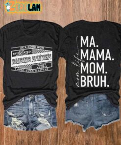 WomenS Ma Mama Mom Bruh Print Casual T Shirt 2